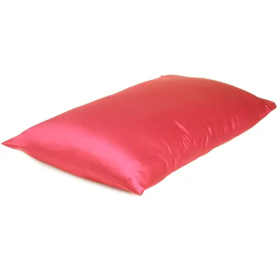 Poppy Red Dreamy Set Of 2 Silky Satin Queen Pillowcases Photo 3