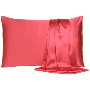 Photo of Poppy Red Dreamy Set Of 2 Silky Satin Queen Pillowcases