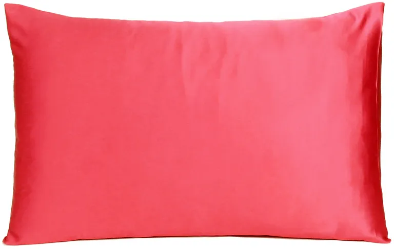 Poppy Red Dreamy Set Of 2 Silky Satin Queen Pillowcases Photo 2