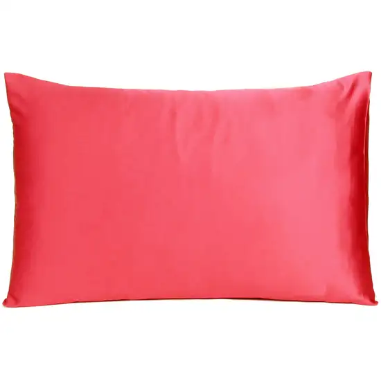 Poppy Red Dreamy Set Of 2 Silky Satin Queen Pillowcases Photo 2