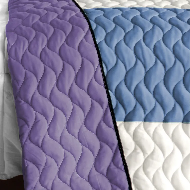 Pure Willing - 3PC Vermicelli - Quilted Patchwork Quilt Set (Full/Queen Size) Photo 3