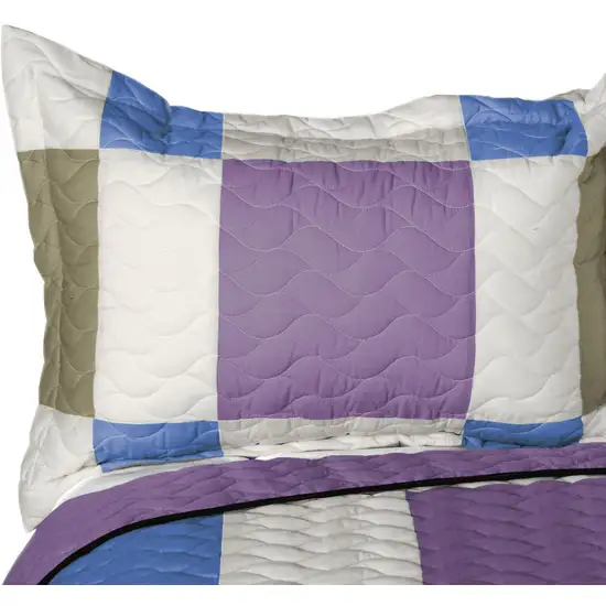 Pure Willing -  3PC Vermicelli - Quilted Patchwork Quilt Set (Full/Queen Size) Photo 3