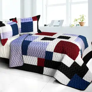 Photo of Purple Butterfly - 3PC Vermicelli - Quilted Patchwork Quilt Set (Full/Queen Size)