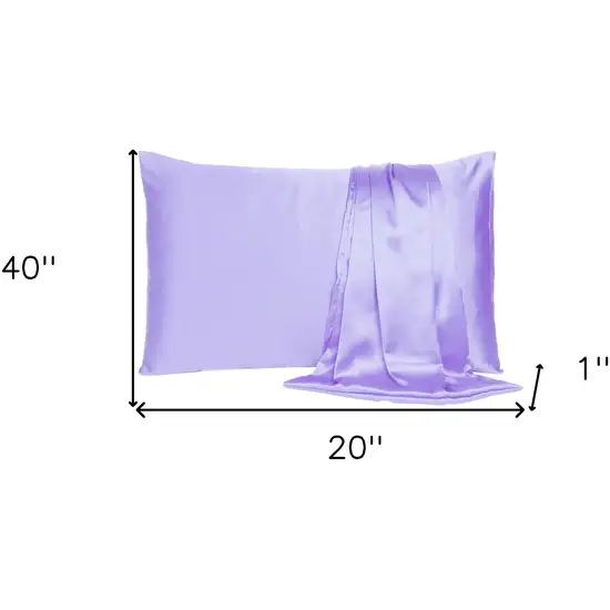 Purple Dreamy Set Of 2 Silky Satin King Pillowcases Photo 8