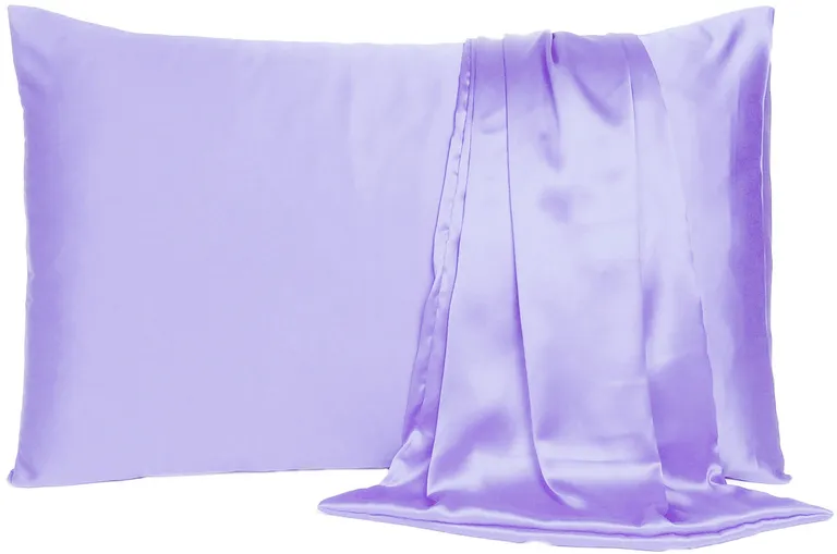 Purple Dreamy Set Of 2 Silky Satin King Pillowcases Photo 1