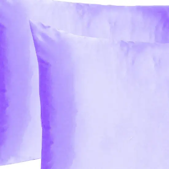 Purple Dreamy Set Of 2 Silky Satin Queen Pillowcases Photo 6