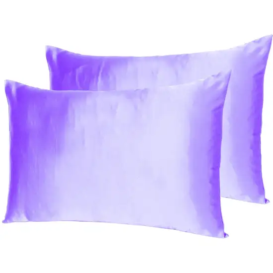 Purple Dreamy Set Of 2 Silky Satin Standard Pillowcases Photo 6