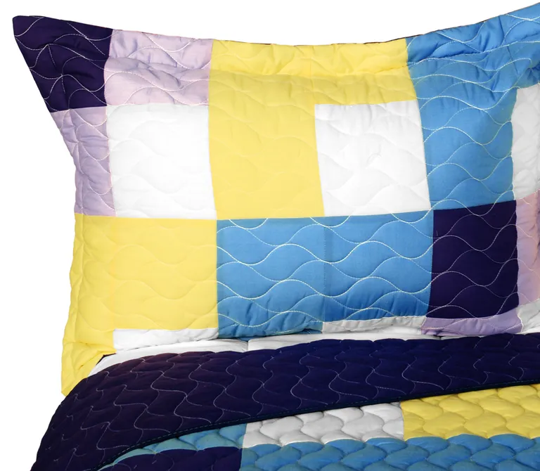 Purple Feelings - 3PC Vermicelli - Quilted Patchwork Quilt Set (Full/Queen Size) Photo 2