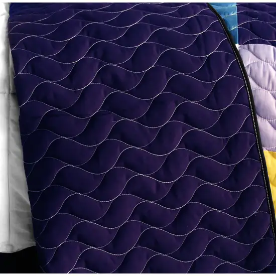 Purple Feelings -  3PC Vermicelli - Quilted Patchwork Quilt Set (Full/Queen Size) Photo 4