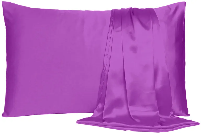 Purple Merlot Dreamy Set Of 2 Silky Satin Queen Pillowcases Photo 1