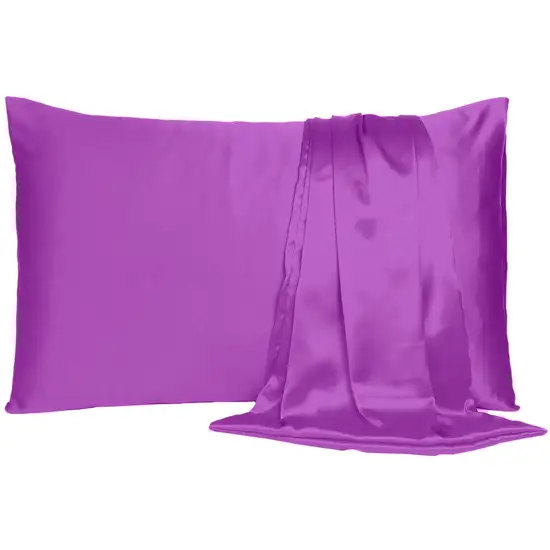 Purple Merlot Dreamy Set Of 2 Silky Satin Queen Pillowcases Photo 1