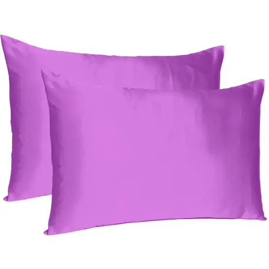 Purple Merlot Dreamy Set Of 2 Silky Satin Queen Pillowcases Photo 4