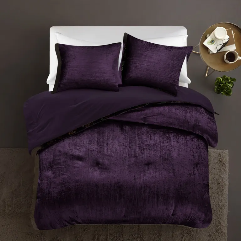 Purple Queen Polyester 180 Thread Count Washable Down Comforter Set Photo 5