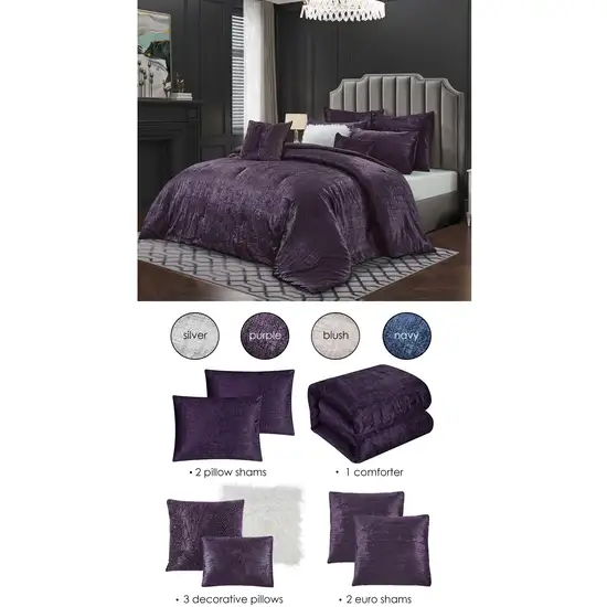 Purple Queen Polyester 220 Thread Count Washable Down Comforter Set Photo 2