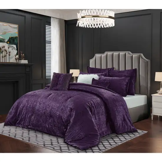 Purple Queen Polyester 220 Thread Count Washable Down Comforter Set Photo 6