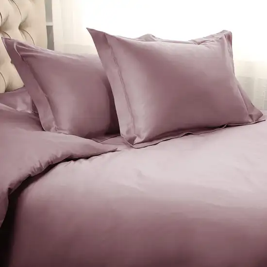 Purple Red King Cotton Blend 1200 Thread Count Washable Duvet Cover Set Photo 2