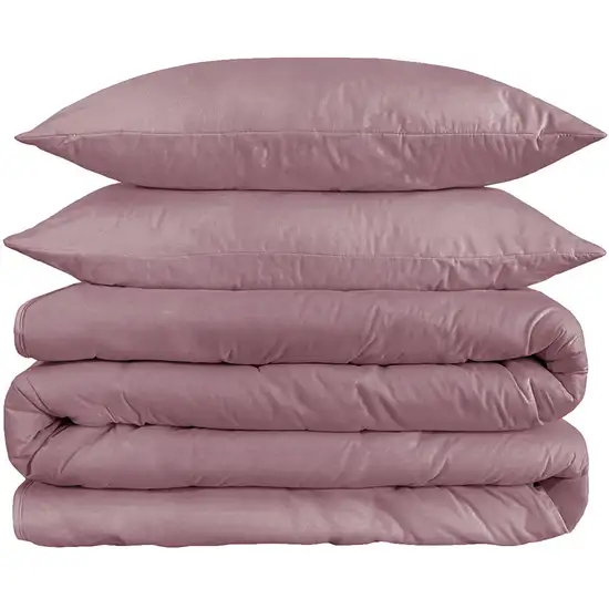 Purple Red King Cotton Blend 1200 Thread Count Washable Duvet Cover Set Photo 1