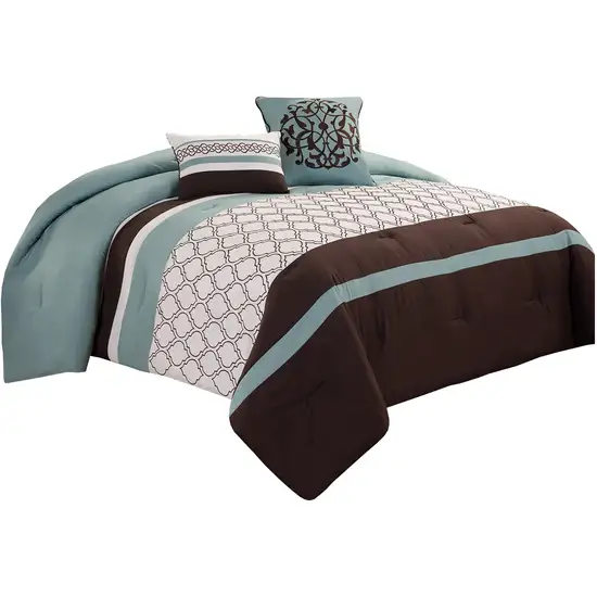 Quatrefoil King Size 8 Piece Fabric Comforter Set Photo 1