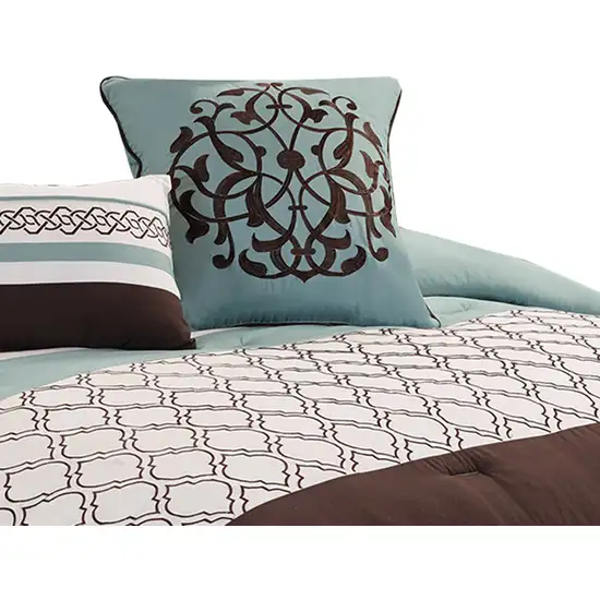 Quatrefoil King Size 8 Piece Fabric Comforter Set Photo 2