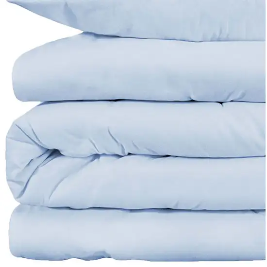 Light Blue Queen Cotton Blend 1000 Thread Count Washable Duvet Cover Set Photo 4