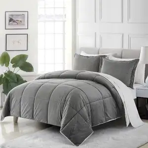 Photo of Queen Plush Microfiber Reversible Comforter Set