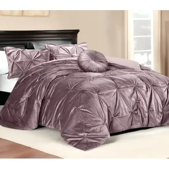 Blush Queen Polyester 130 Thread Count Washable Down Comforter Set Photo 1