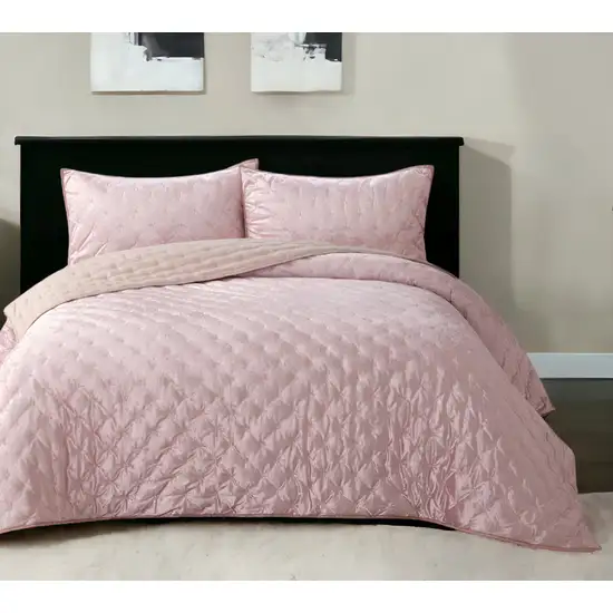 Blush Queen Polyester 220 Thread Count Washable Down Comforter Set Photo 1