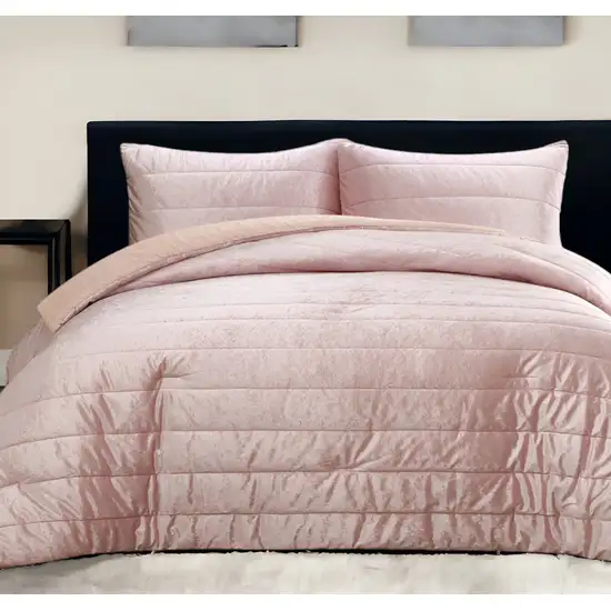 Blush Queen Polyester 180 Thread Count Washable Down Comforter Set Photo 1