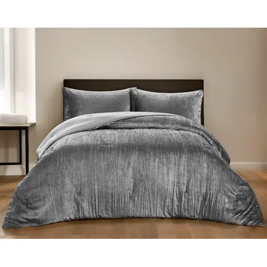 Dark Slate Gray Queen Polyester 180 Thread Count Washable Down Comforter Set Photo 1