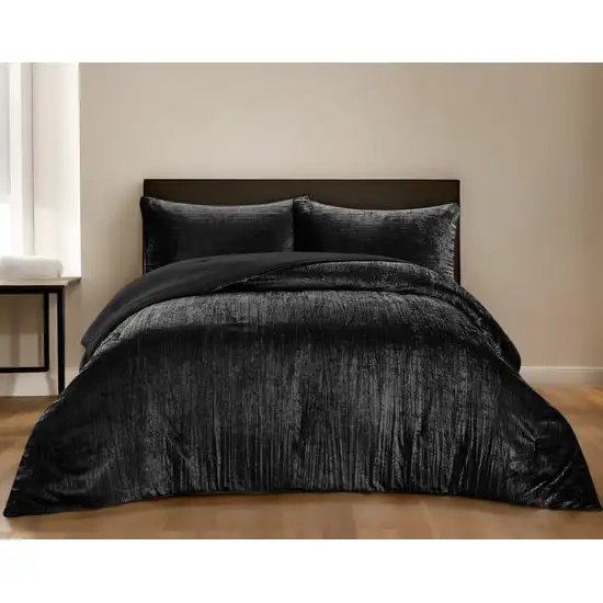 Black Queen Polyester 180 Thread Count Washable Down Comforter Set Photo 1
