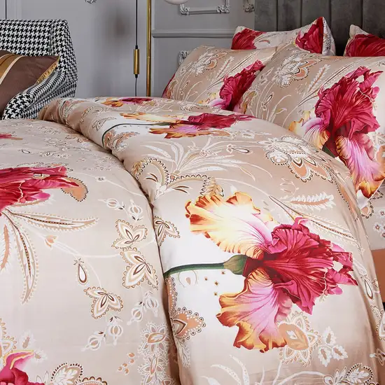 Queen Size Duvet Cover Set, 6 Piece Luxury Floral Bedding, Dolce Mela Orchid  DM722Q Photo 8