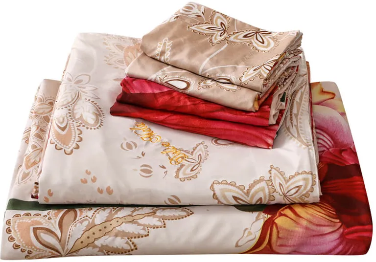 Queen Size Duvet Cover Set, 6 Piece Luxury Floral Bedding, Dolce Mela Orchid  DM722Q Photo 4