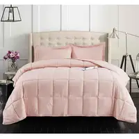 Photo of Queen Size Pink 3 Piece Microfiber Reversible Comforter Set