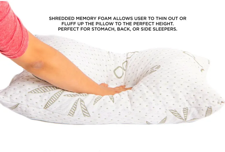 Queen size Hypoallergenic Shredded Memory Foam Pillow - Made in USA Photo 2