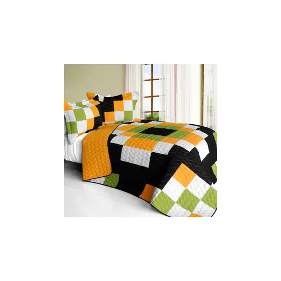 Ray of Light -  3PC Vermicelli - Quilted Patchwork Quilt Set (Full/Queen Size) Photo 2