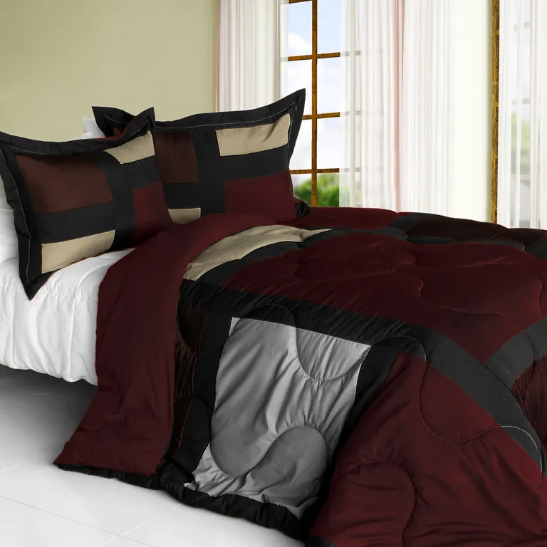 Retro Classic - Quilted Patchwork Down Alternative Comforter Set (Twin Size) Photo 1