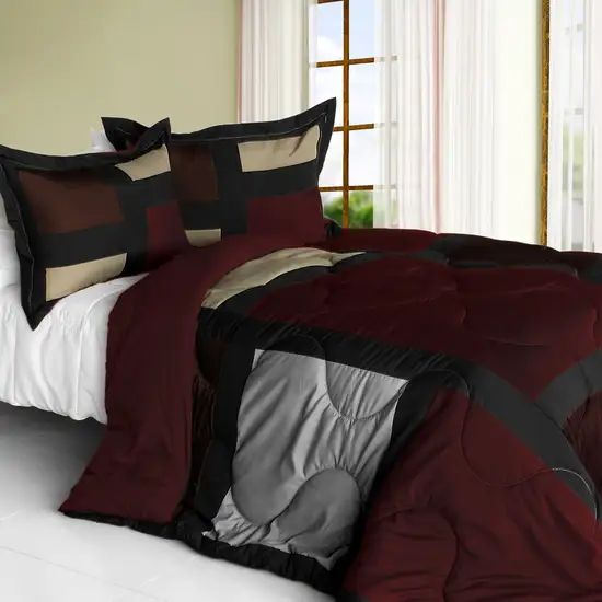 Retro Classic -  Quilted Patchwork Down Alternative Comforter Set (Twin Size) Photo