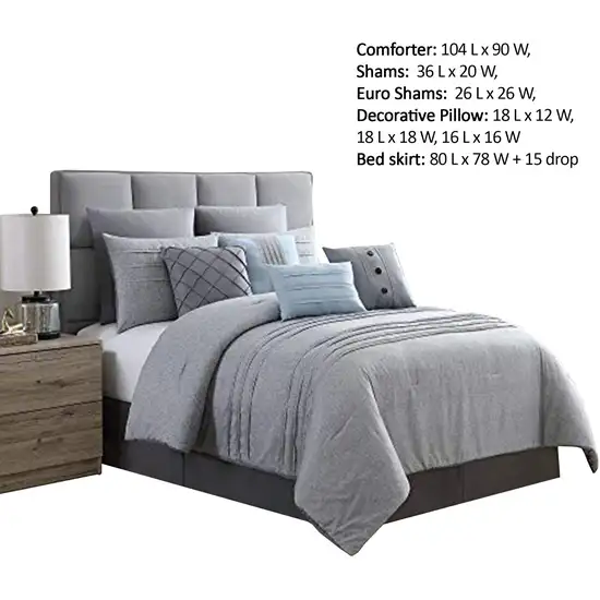 Rhodes Town Textured Print King Size Comforter Set with Pleats The Urban Port Photo 2
