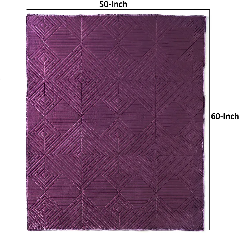 Rio 60 Inch Quilted Throw Blanket, Diamond Stitching, Dutch Velvet Photo 5