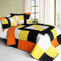 Photo of Romance of Desert - 3PC Vermicelli - Quilted Patchwork Quilt Set (Full/Queen Size)