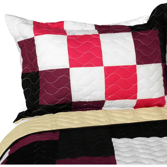 Romantic Girl -  3PC Vermicelli-Quilted Patchwork Quilt Set (Full/Queen Size) Photo 3