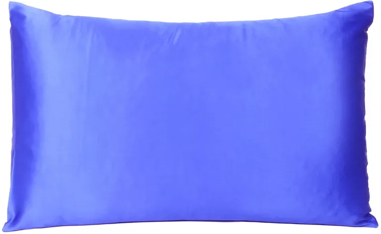 Royal Blue Dreamy Set Of 2 Silky Satin King Pillowcases Photo 2