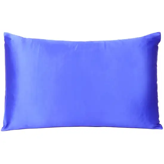 Royal Blue Dreamy Set Of 2 Silky Satin King Pillowcases Photo 2