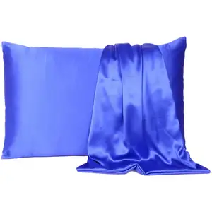 Photo of Royal Blue Dreamy Set Of 2 Silky Satin King Pillowcases