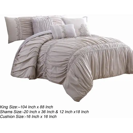 Rue 8 Piece King Size Comforter Set, Microfiber, Pleated Design Photo 5