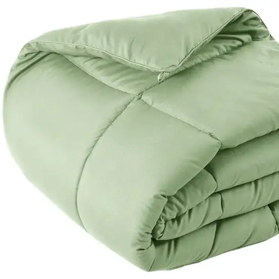 Sage  Box Stitch Microfiber Down Alternative Comforter Photo 4