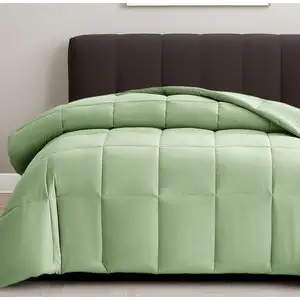 Photo of Sage  Box Stitch Microfiber Down Alternative Comforter