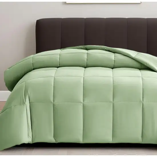 Sage  Box Stitch Microfiber Down Alternative Comforter Photo 1