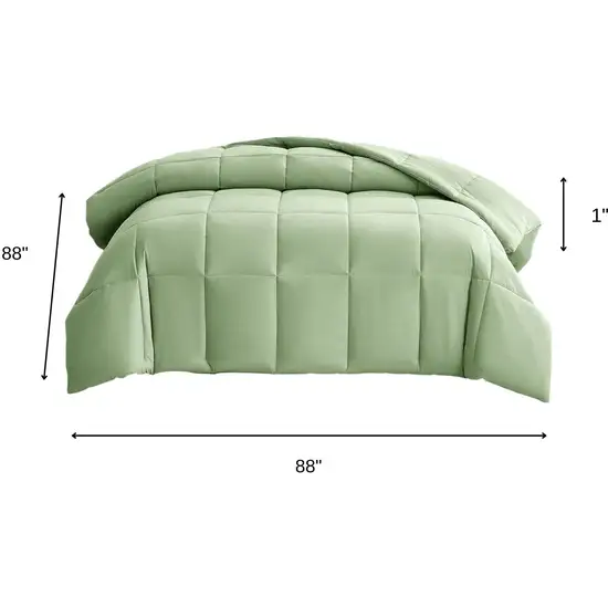 Sage  Box Stitch Microfiber Down Alternative Comforter Photo 9