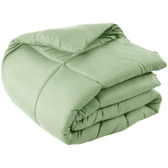 Sage  Box Stitch Microfiber Down Alternative Comforter Photo 2